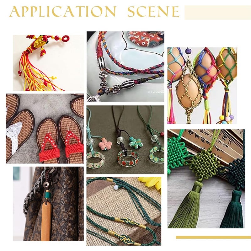 PH PandaHall 100 Yards 0.8mm Nylon Beading String Wind Chime Cord Replacement Nylon Thread for Bracelet Chinese Knotting Cord Black Kumihimo Macrame Cord Braided Lift Shade Cord for Blind Windows - Image 4